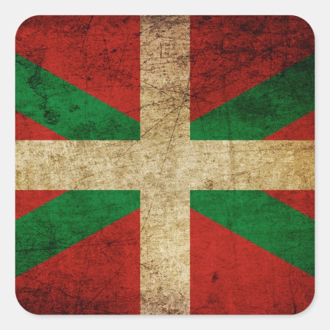 Old Ikurriña Square Sticker (Front)