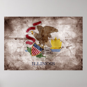 Old Illinoisan Flag; Poster