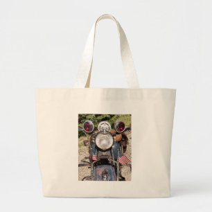old Indian Police Motorcycle Large Tote Bag