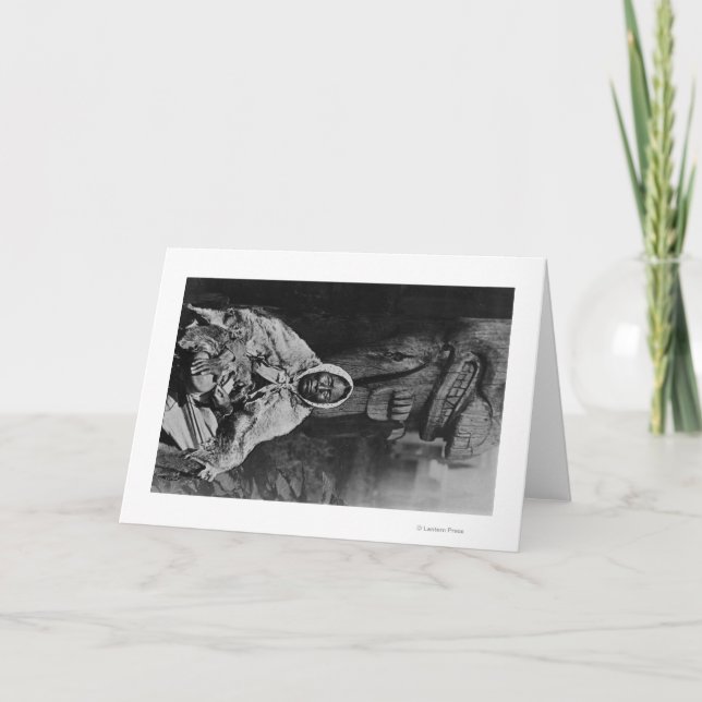 Old Indian Witch Doctor in Alaska Photograph Card (Front)