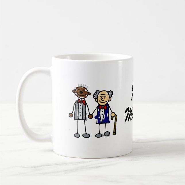 Old Interracial Gay Couple Coffee Mug (Left)