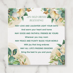 Old Irish Blessing on Gold Dust and Roses Favour Tags