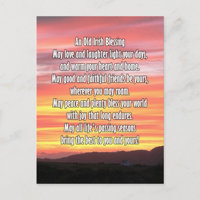 Old Irish Blessing Postcard (Front)