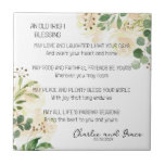 Old Irish Blessing & Wedding Greenery 3 Tile<br><div class="desc">A fine Irish Blessing for a greenery styled wedding. Ivory roses with assorted Watercolor wedding greenery of Eucalyptus and berries. Very legible font.</div>