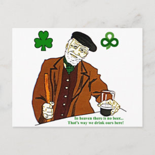 Old Irish Drinker postcard