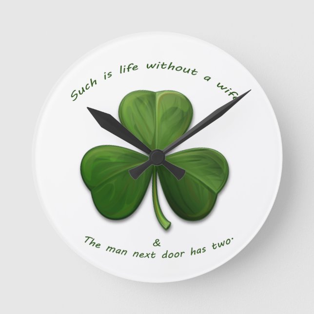 Old Irish Sayings Round Clock (Front)