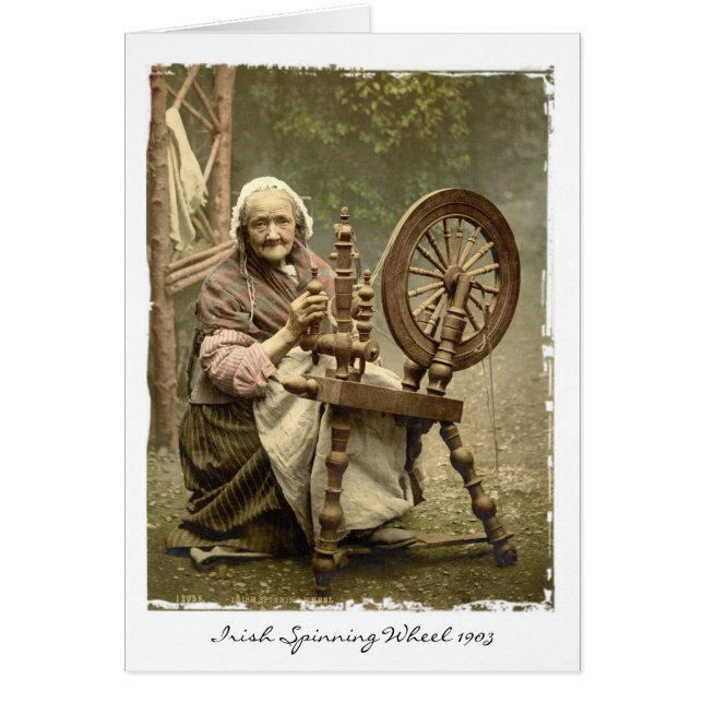 Old Irish Spinning Wheel Custom All-Occasion Card (Front)
