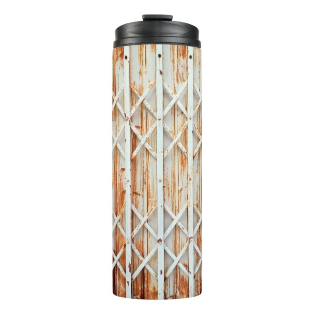 Old iron door panels are rusted. abstract,antique, thermal tumbler (Front)