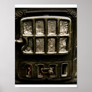 Old Iron Parlour Stove Front Poster