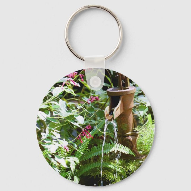 Old Iron Pump Fountain Key Ring (Front)