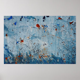 Old iron surface with a blue stain, corrode it.    poster