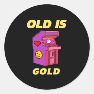 Old is Gold Gamer Classic Round Sticker