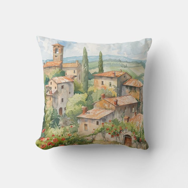 Old Italian Village  Cushion (Front)