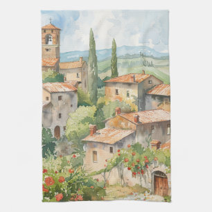 Old Italian Village  Tea Towel