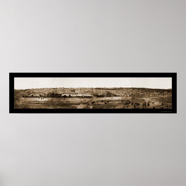 Old Jerusalem Panview Photo 1865 Poster (Front)