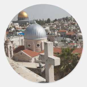 Old Jerusalem's Skyline Classic Round Sticker