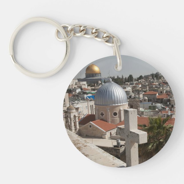 Old Jerusalem's Skyline Key Ring (Front)