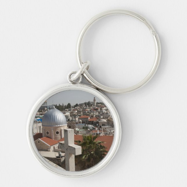 Old Jerusalem's Skyline Key Ring (Front)