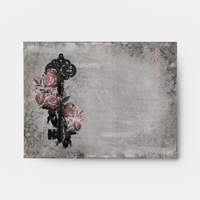 Old Key and Roses A2 Envelopes (Front)