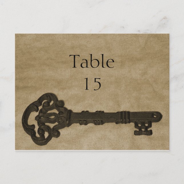 Old Key Table Numbers Postcard (Front)