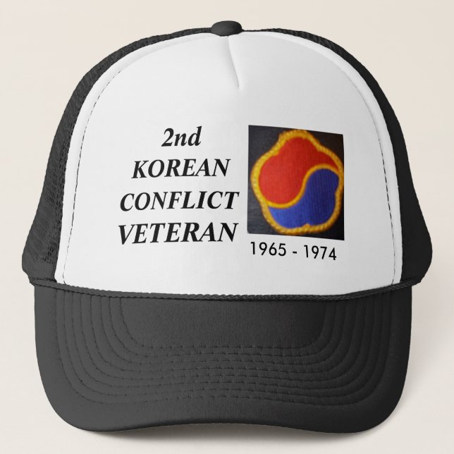 OLD KOREA DMZ 1, 2nd, KOREAN, CONFLICT, VETERAN Trucker Hat (Front)