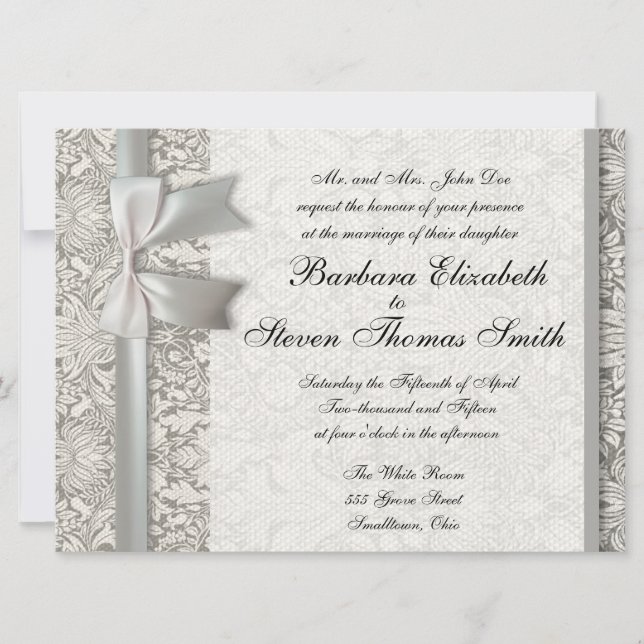 Old Lace Beautiful Wedding Invitation Custom (Front)