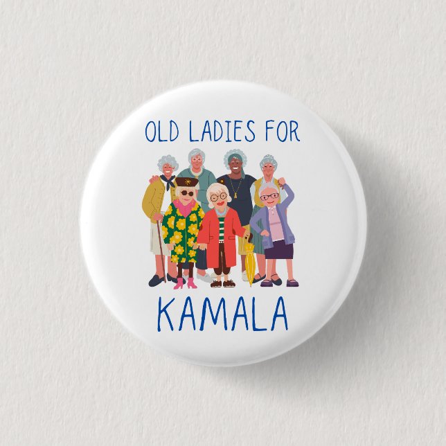 Old Ladies for Kamala  3 Cm Round Badge (Front)