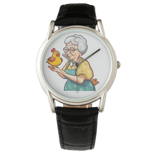 old lady and a chicken watch (Front)