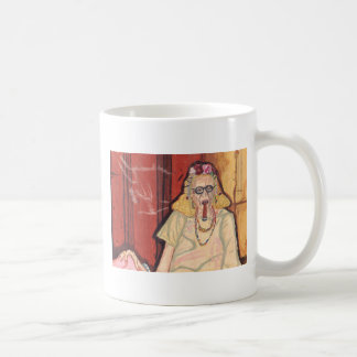old lady and cigar coffee mug