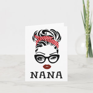 Old Lady Face Bow Byndana Gles Wink Eye Fall Woman Card