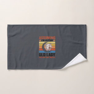 Old Lady Wildcat Vintage Funny Shirt Design_1 Hand Towel