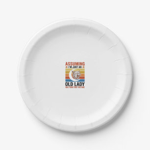 Old Lady Wildcat Vintage Funny Shirt Design_1 Paper Plate