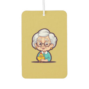 Old Lady with chicken Car Air Freshener