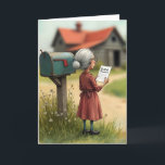 Old Lady With DNA Test Results Birthday Card<br><div class="desc">An elderly woman stands next to a mailbox,  holding a paper labelled "DNA Results."
All text can be changed.</div>