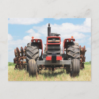 Old Large Tractor Sitting Idle On A Nice Day Postcard
