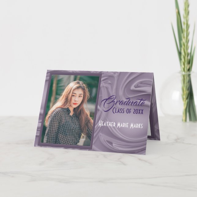 Old Lavender Graduation Photo Party Invitation (Front)