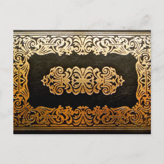 Old Leather Book Cover Postcard
