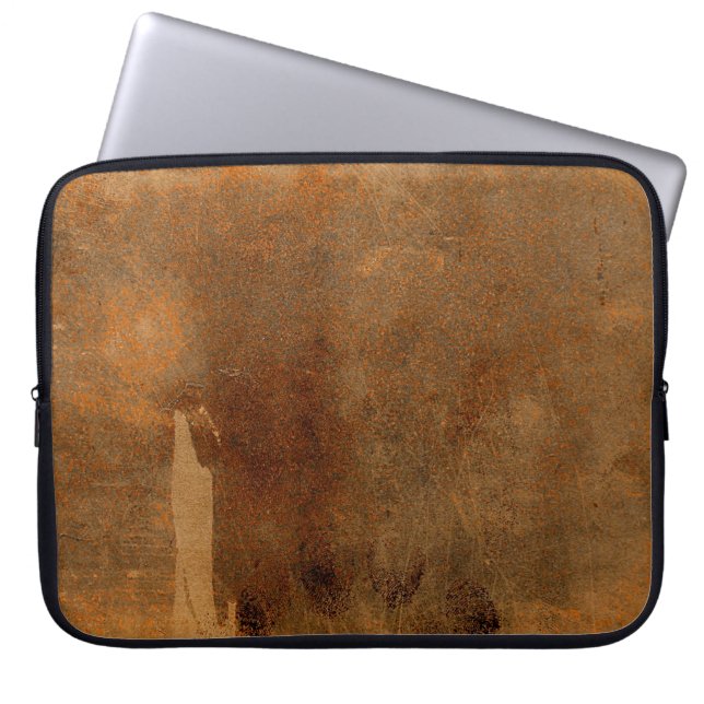 Old Leather Fingerprints Included Laptop Sleeve (Front)