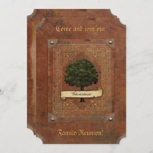 Old Leather Look Family Reunion Invitation