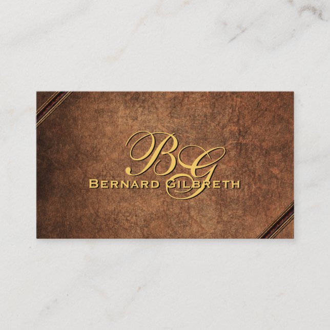 Old Leather Look with Artistic Touch Business Card (Front)