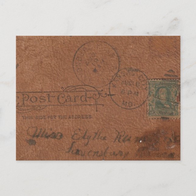 Old Leather Postcard Back (Front)