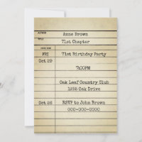 Old Library Card 71st Birthday Party