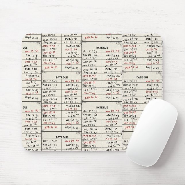 Old Library Card Collection Mouse Pad (With Mouse)