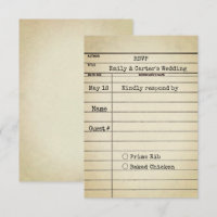 Old Library Card Wedding RSVP