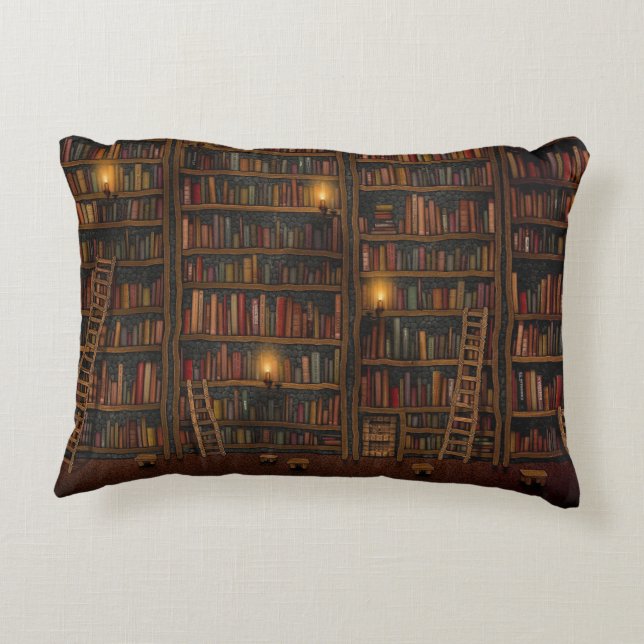 Old Library Reading Room Decorative Cushion (Back)