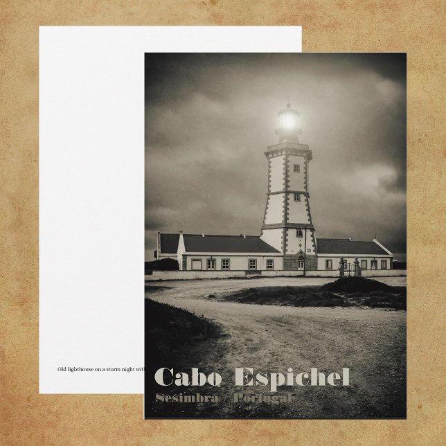 Old lighthouse on a storm night thank you card (Old lighthouse on a storm night. thank you card )