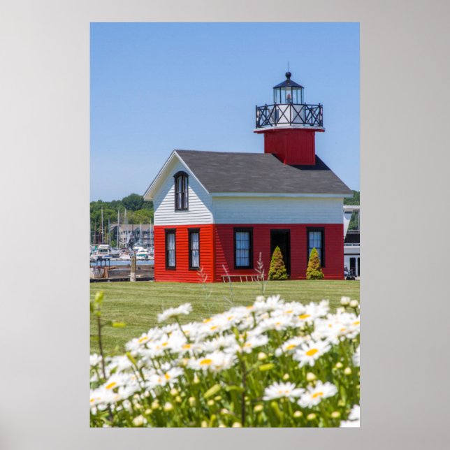 Old Lighthouse, On Lake Kalamazoo, Saugatuck Poster (Front)