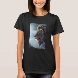 Old Lion Portrait Wild Animal Nature   T-Shirt