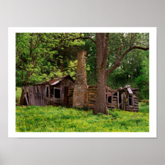 Old Log Cabin Poster