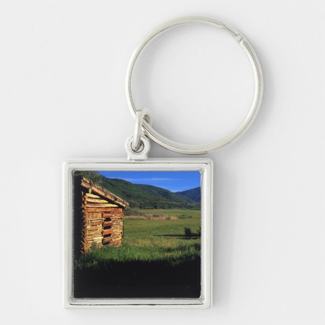 Old log homestead near Park City, Utah. (P.R.) Key Ring (Front)
